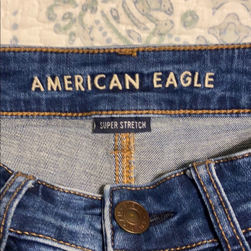 American Eagle Midi Denim jean shorts size 0 - Picture 7 of 9